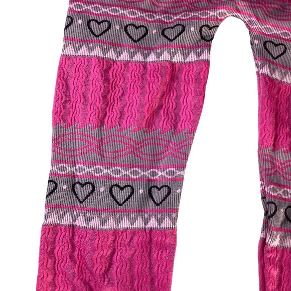 One Step Up Girls Pink & Gray Heart Pattern Leggings One Size (7-16) Nylon Blend - Picture 5 of 11